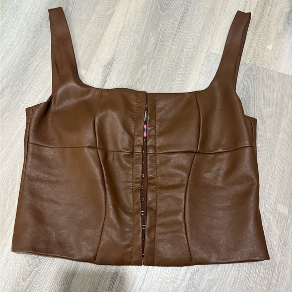 Edikted brown leather corset top - Picture 1 of 3